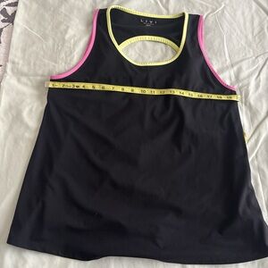 Lane Bryant Black Tank Top with Pink and Yellow Trim